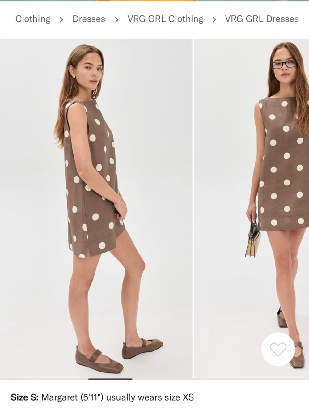 VRG GRL Brown Polka Dot Sleeveless Mini Dress - Picture 3 of 5